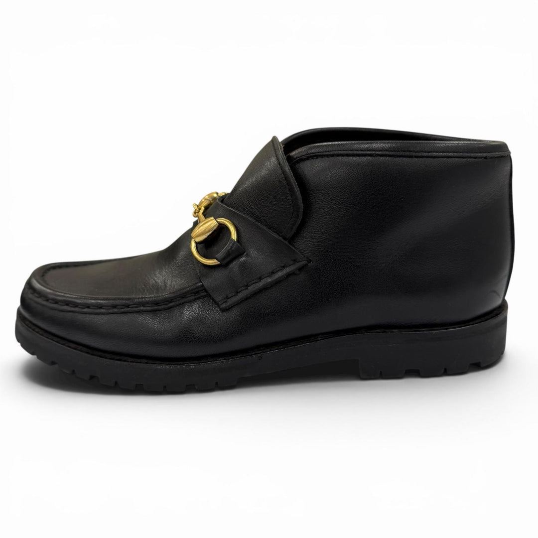 Discounted Great GUCCI Ankle boots horsebit leather black leather Women 36 104 0088