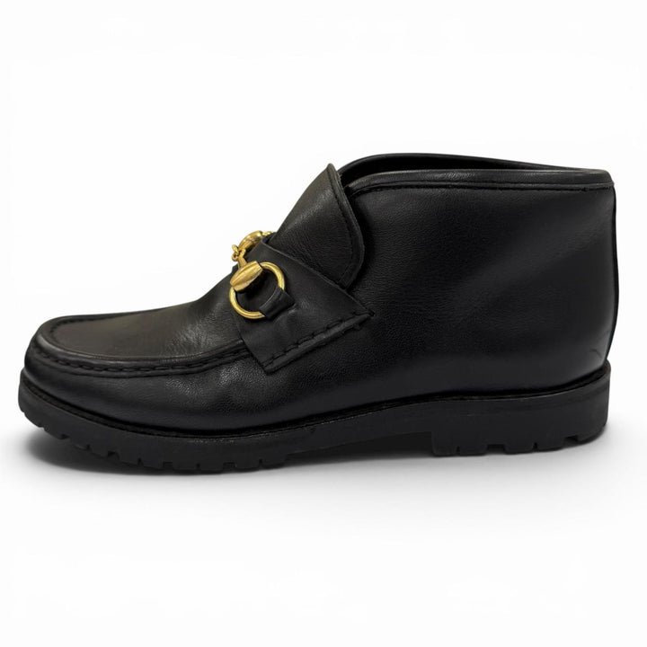 Discounted Great GUCCI Ankle boots horsebit leather black leather Women 36 104 0088