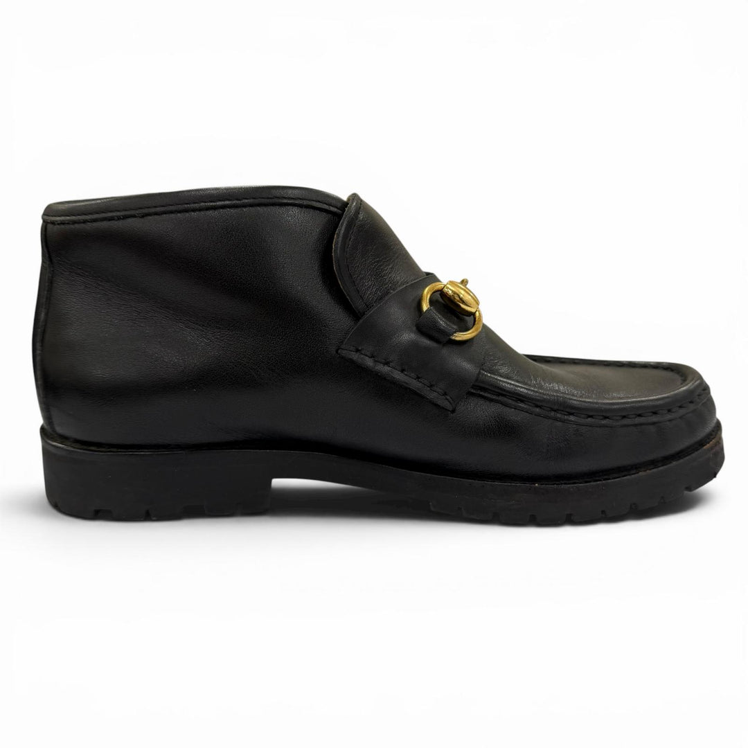 Discounted Great GUCCI Ankle boots horsebit leather black leather Women 36 104 0088