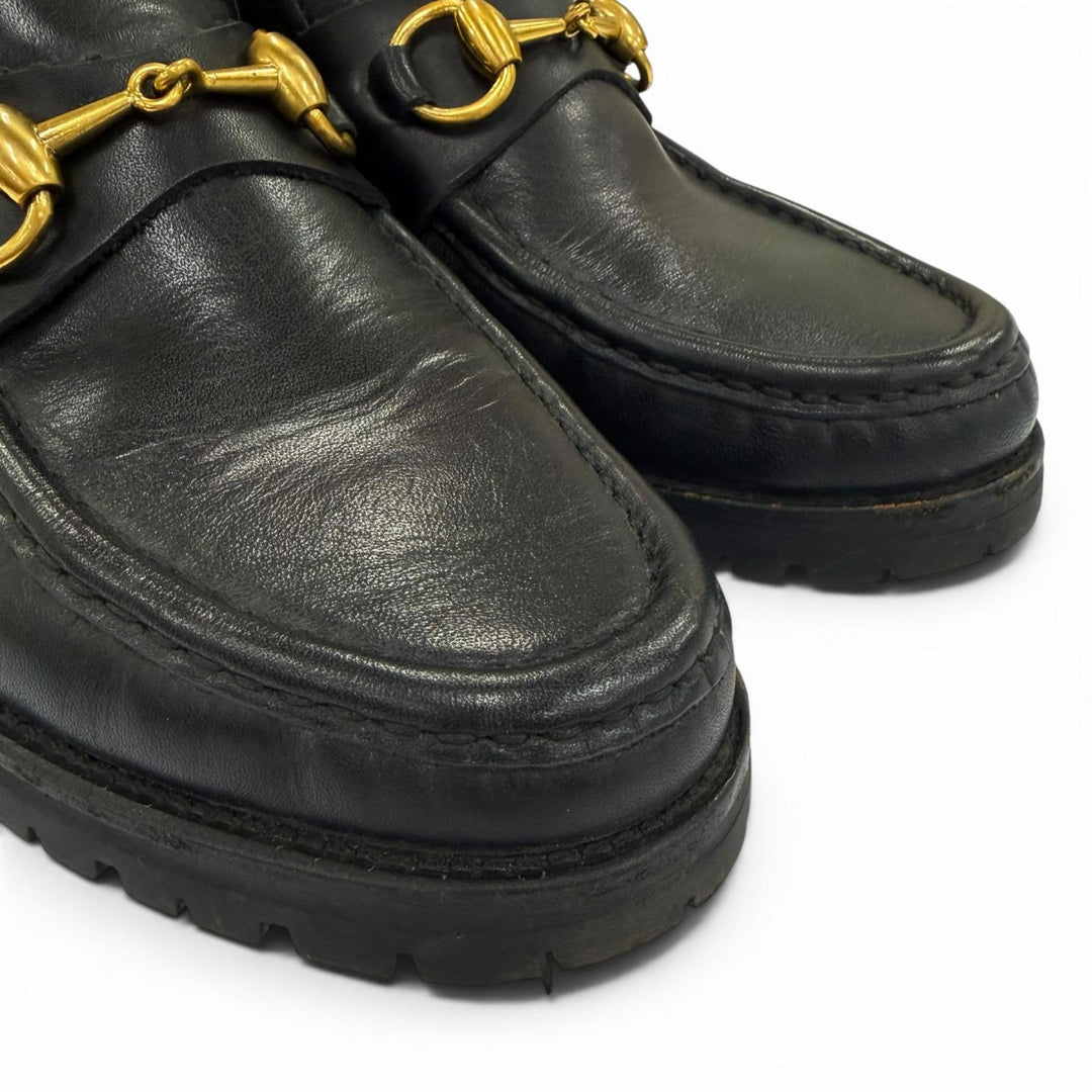 Discounted Great GUCCI Ankle boots horsebit leather black leather Women 36 104 0088