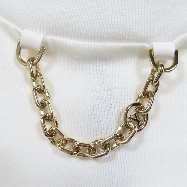 Pristine LOUIS VUITTON tops LV logo ruffle white cotton Women L