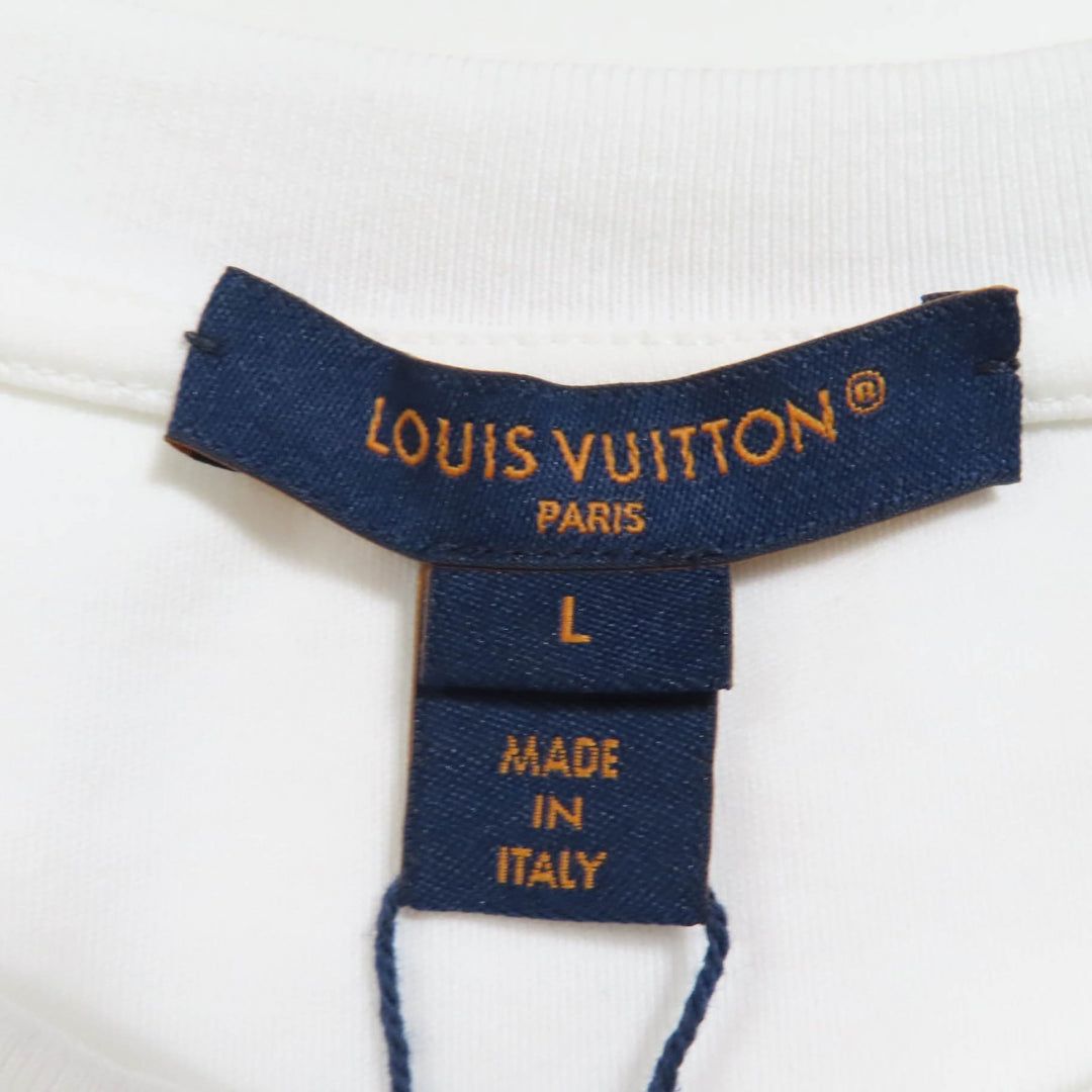 Pristine LOUIS VUITTON tops LV logo ruffle white cotton Women L