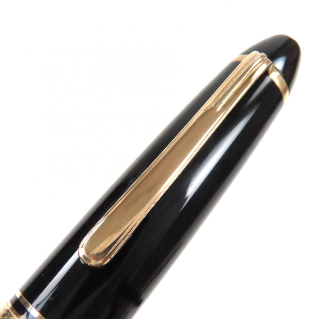 非常に良い モンブラン 万年筆 マイスターシュテュック 146 ホワイトスター ブラックゴールド 14K メンズ
