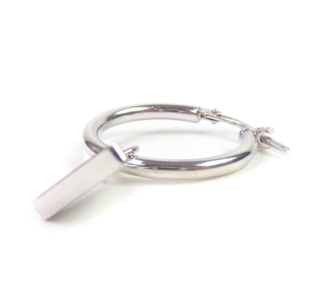 Great PRADA Pierce Symbol Pendant Pierce Black Silver AG925 Women 2JO750