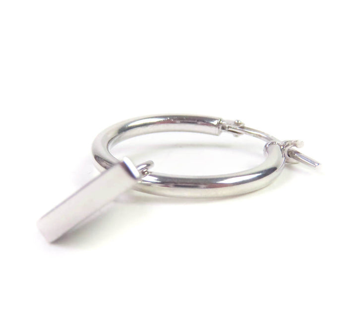 Great PRADA Pierce Symbol Pendant Pierce Black Silver AG925 Women 2JO750