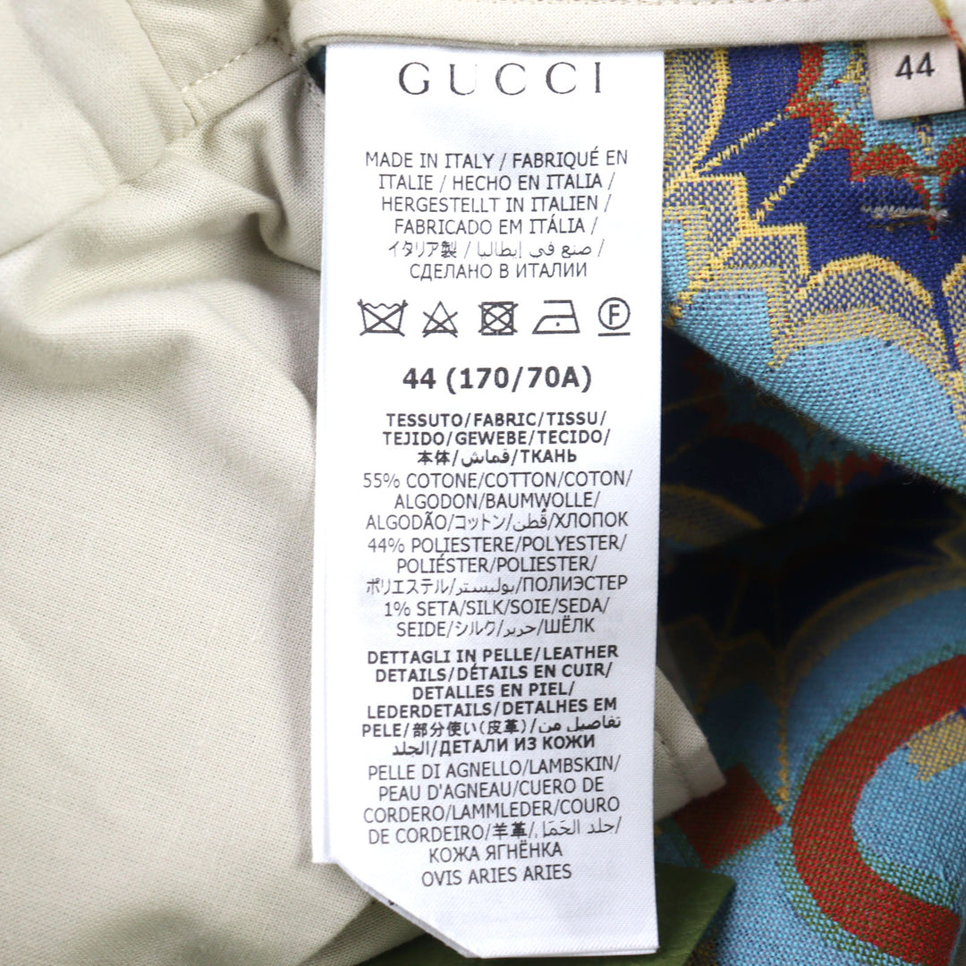 Pristine GUCCI Pants GG Kaleidoscope Equestrian-inspired lamb leather 44 675277 Z8ASY
