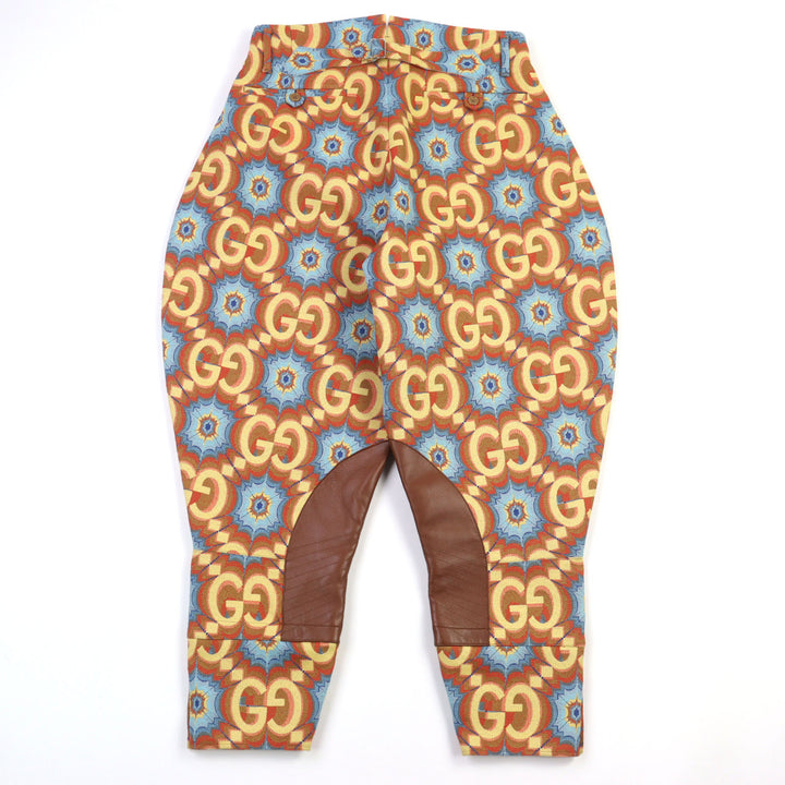 Pristine GUCCI Pants GG Kaleidoscope Equestrian-inspired lamb leather 44 675277 Z8ASY