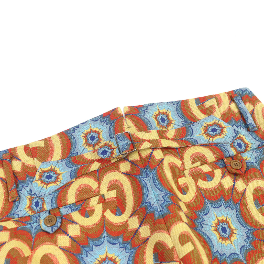 Pristine GUCCI Pants GG Kaleidoscope Equestrian-inspired lamb leather 44 675277 Z8ASY