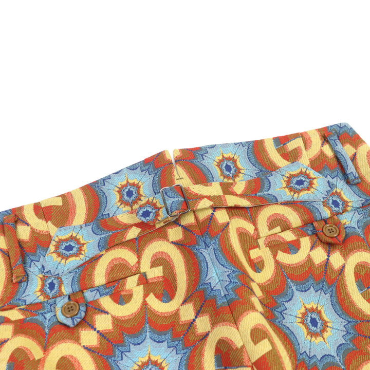 Pristine GUCCI Pants GG Kaleidoscope Equestrian-inspired lamb leather 44 675277 Z8ASY