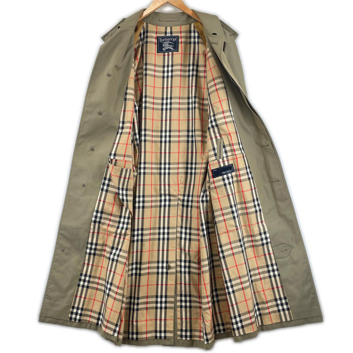 Excellent Burberrys trench coat Nova check lining, single-breasted khaki cotton