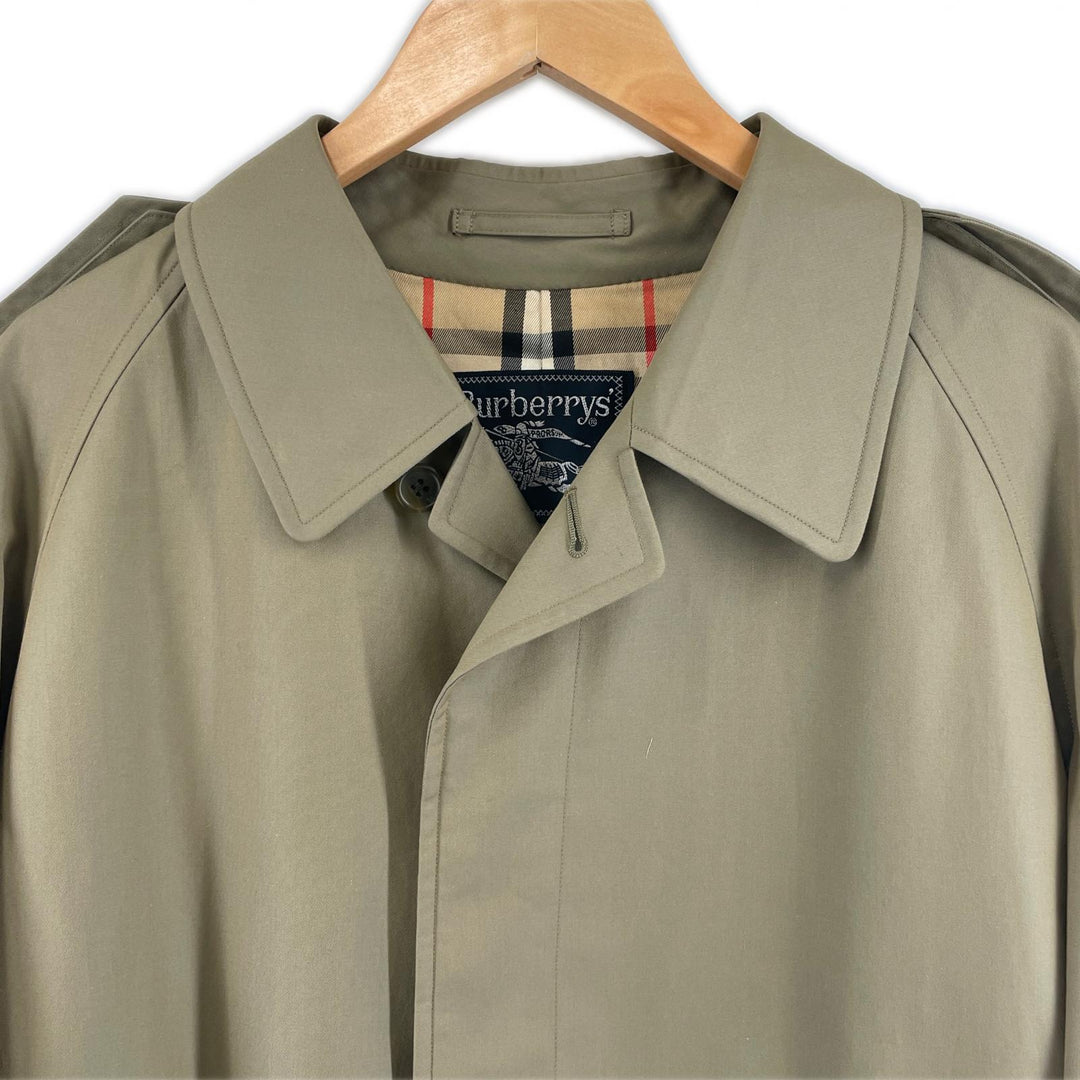 Excellent Burberrys trench coat Nova check lining, single-breasted khaki cotton