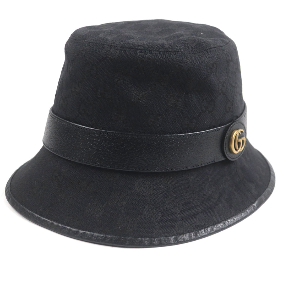 Excellent GUCCI hat black polyester mens M 576587