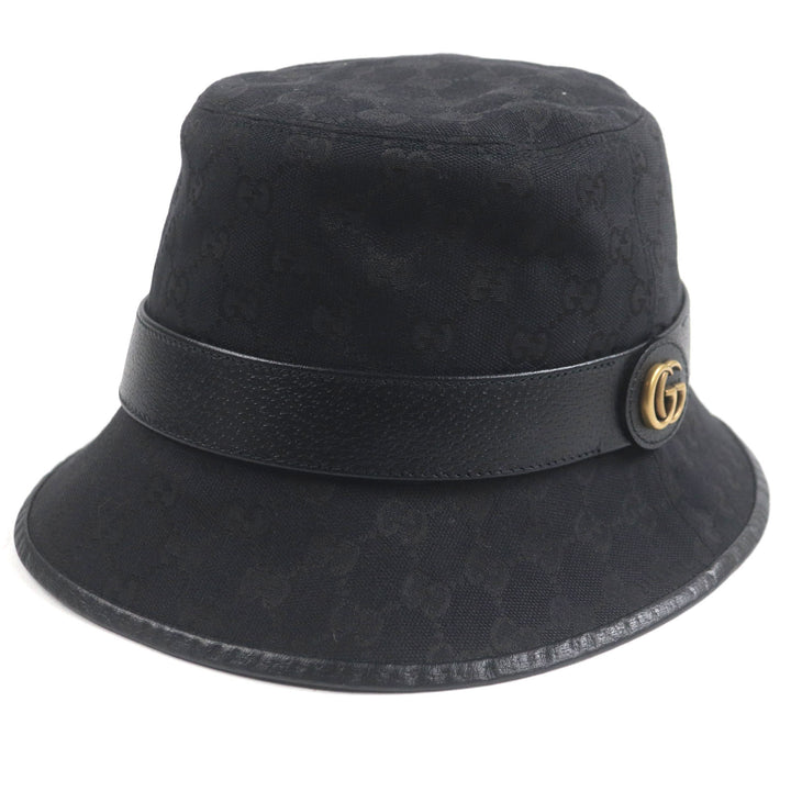 Excellent GUCCI hat black polyester mens M 576587