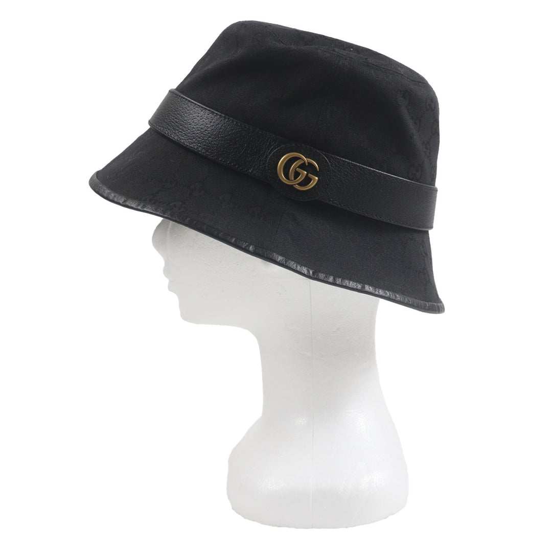 Excellent GUCCI hat black polyester mens M 576587