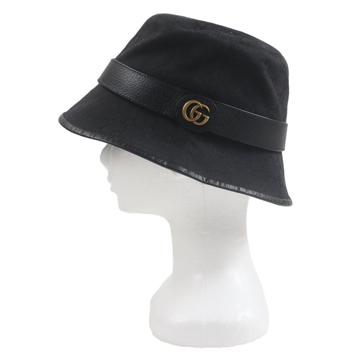 Excellent GUCCI hat black polyester mens M 576587