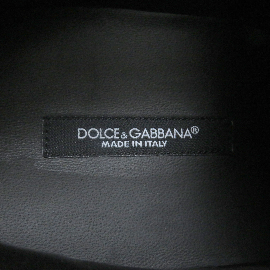 Excellent DOLCE&GABBANA Low cut sneakers Black tag DG logo all-over denim Indigo blue