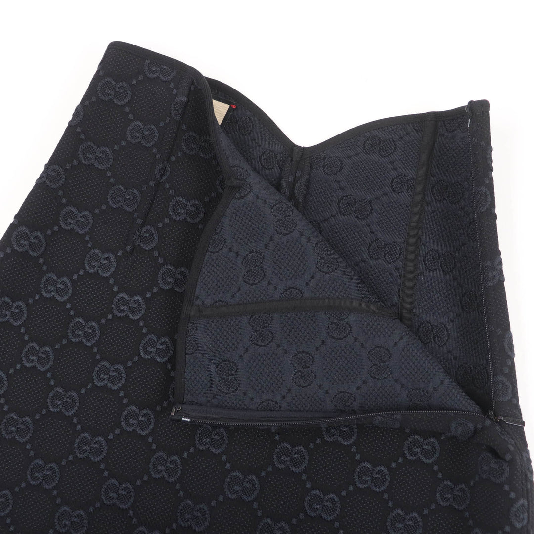Excellent GUCCI skirt GG Viscose Crepe black Rayon Women XS 747361