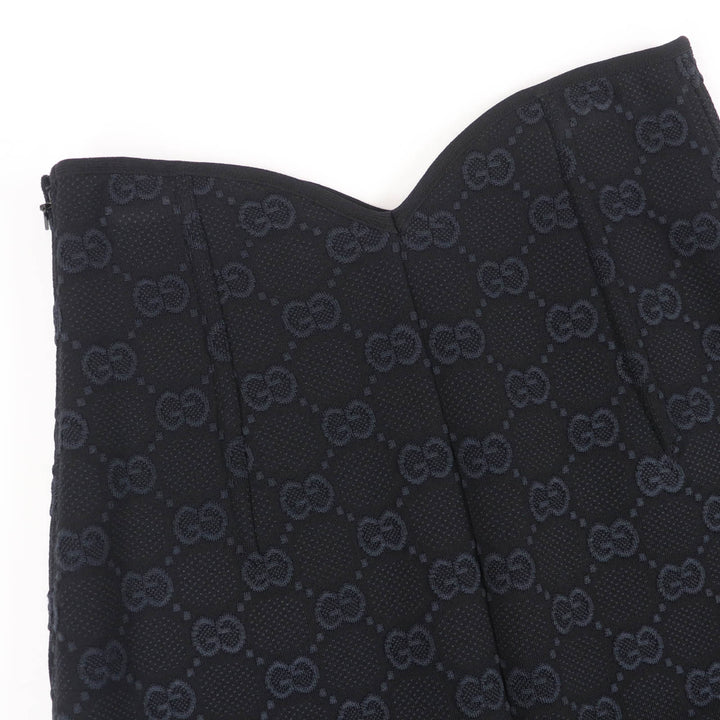 素晴らしい GUCCI スカート GG ビスコース クレープ ブラック レーヨン レディース XS 747361