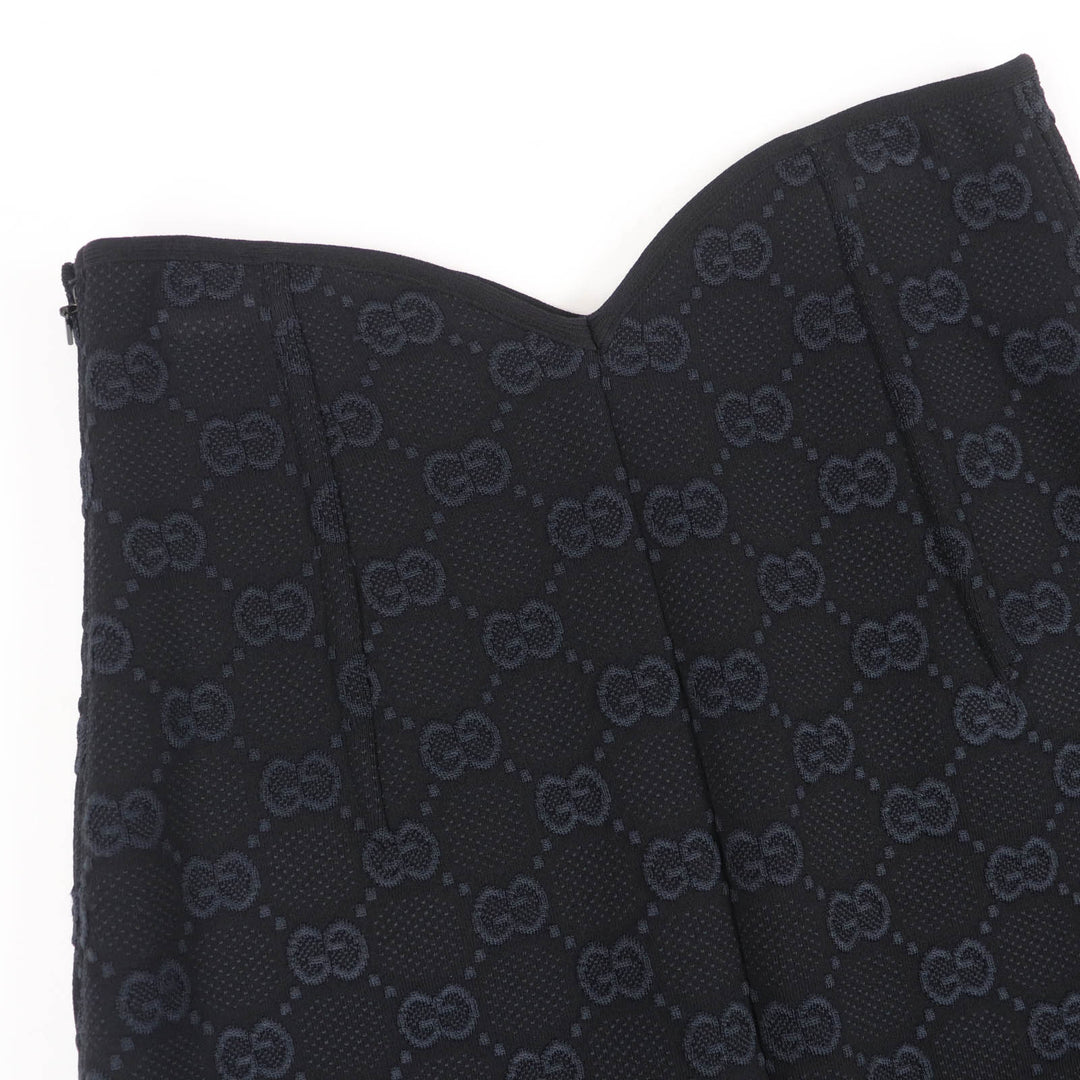Excellent GUCCI skirt GG Viscose Crepe black Rayon Women XS 747361