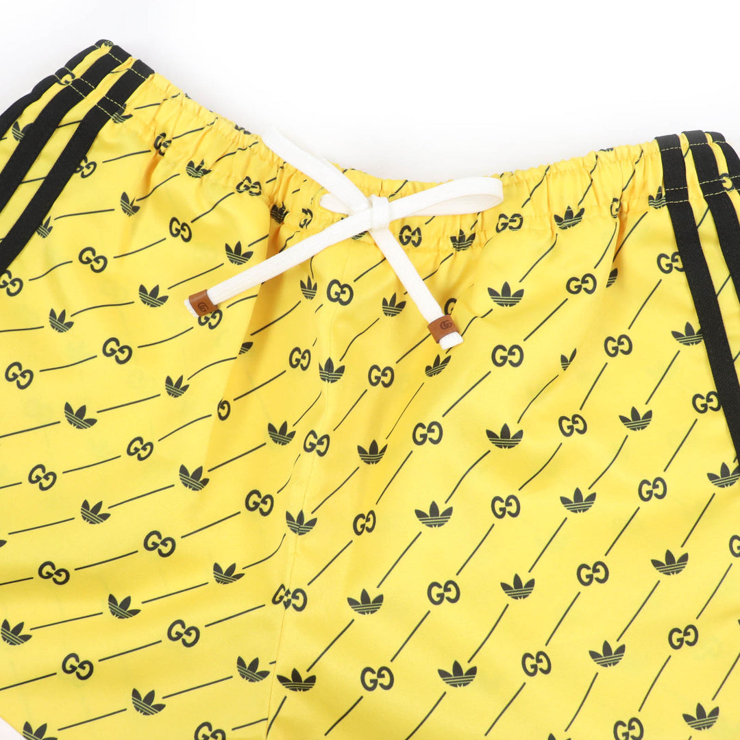 新品 GUCCI×adidas ショートパンツ インターロッキングG イエロー ポリエステル レディース M 693439