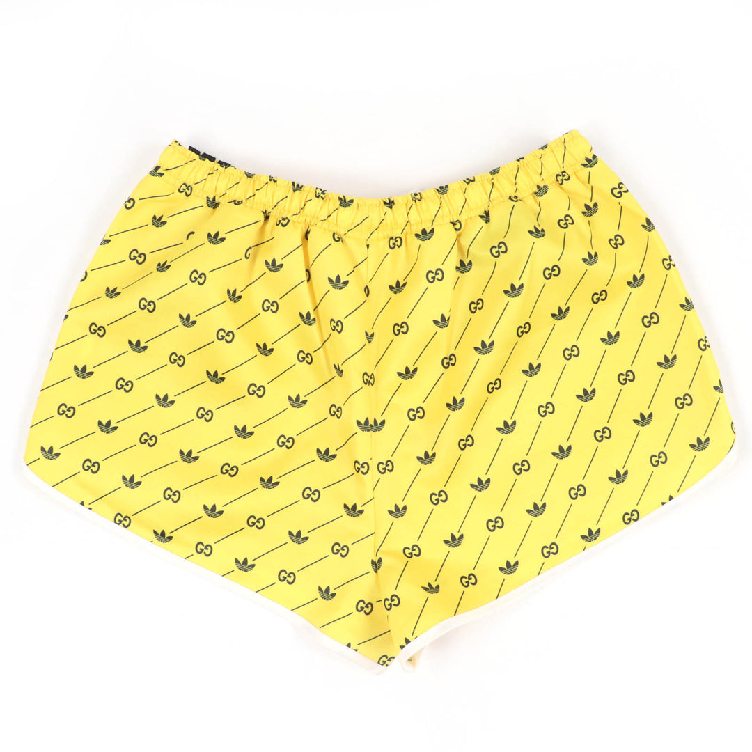 新品 GUCCI×adidas ショートパンツ インターロッキングG イエロー ポリエステル レディース M 693439