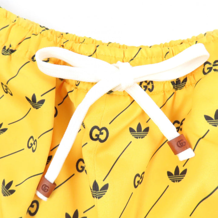 新品 GUCCI×adidas ショートパンツ インターロッキングG イエロー ポリエステル レディース M 693439