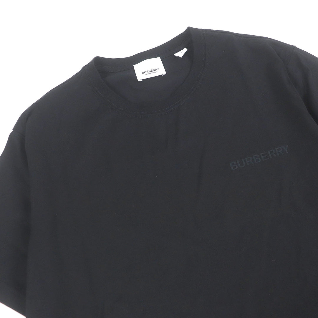 素晴らしいBURBERRY半袖Tシャツロゴ刺繍クルーネックブラック