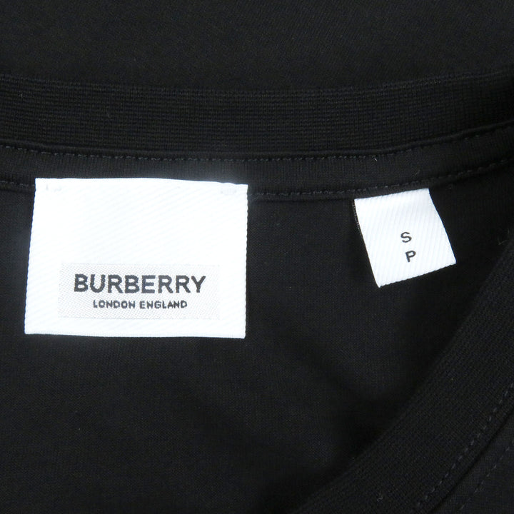 素晴らしいBURBERRY半袖Tシャツロゴ刺繍クルーネックブラック