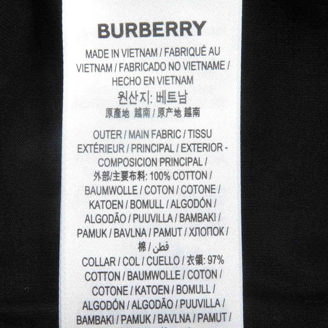 素晴らしいBURBERRY半袖Tシャツロゴ刺繍クルーネックブラック