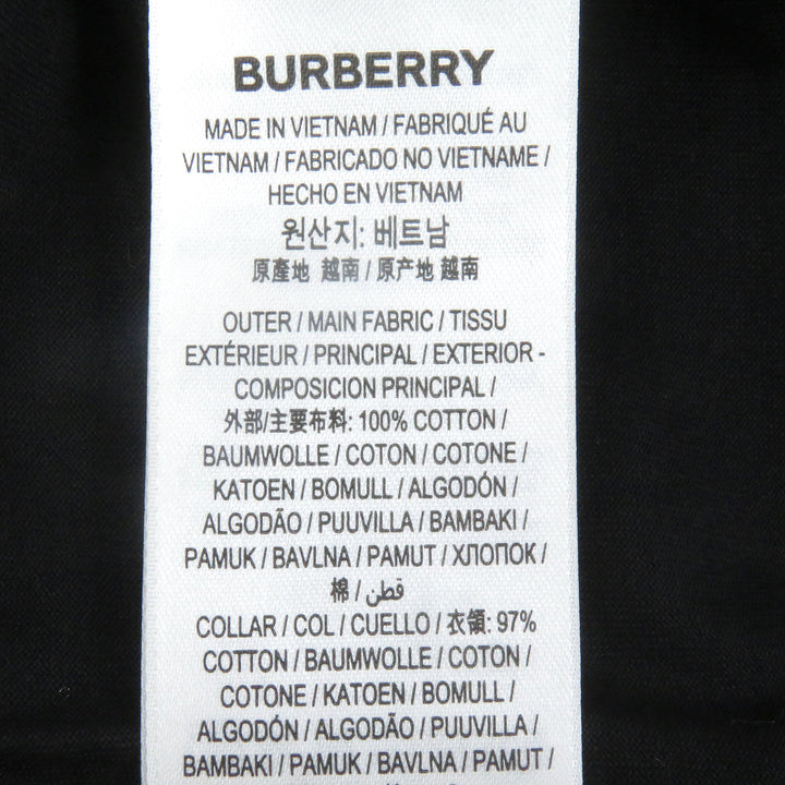 素晴らしいBURBERRY半袖Tシャツロゴ刺繍クルーネックブラック