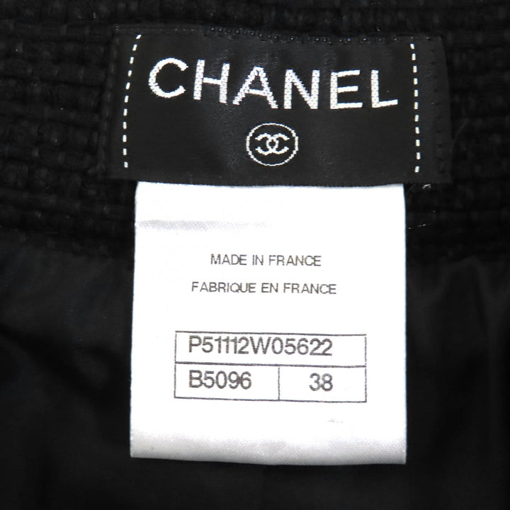 Excellent CHANEL two-piece set COCO Button tweed collarless jacket and skirt