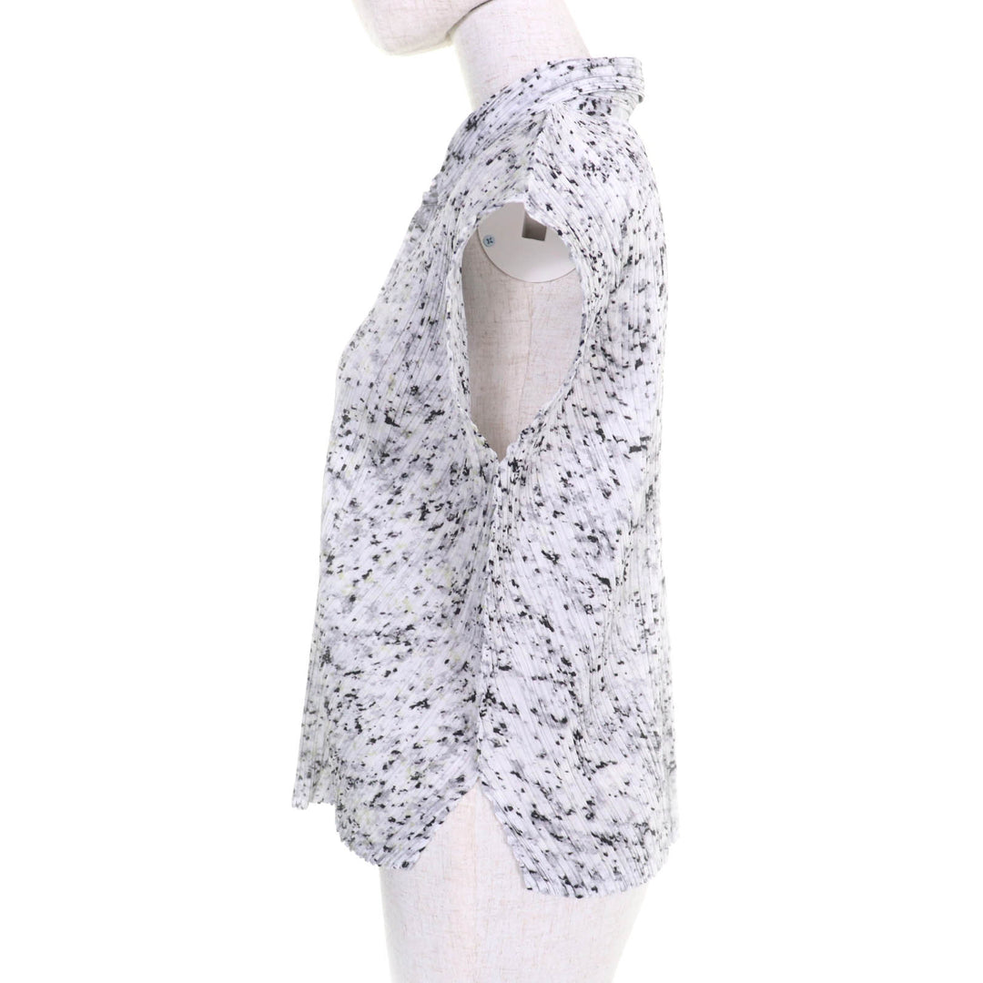 Excellent PLEATS PLEASE blouse White black polyester Women 3 PP71-JJ203