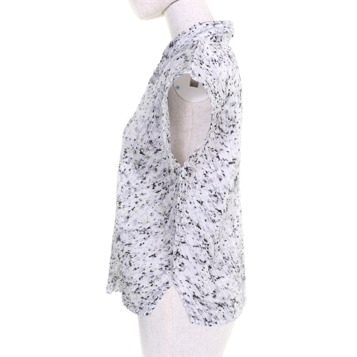 Excellent PLEATS PLEASE blouse White black polyester Women 3 PP71-JJ203