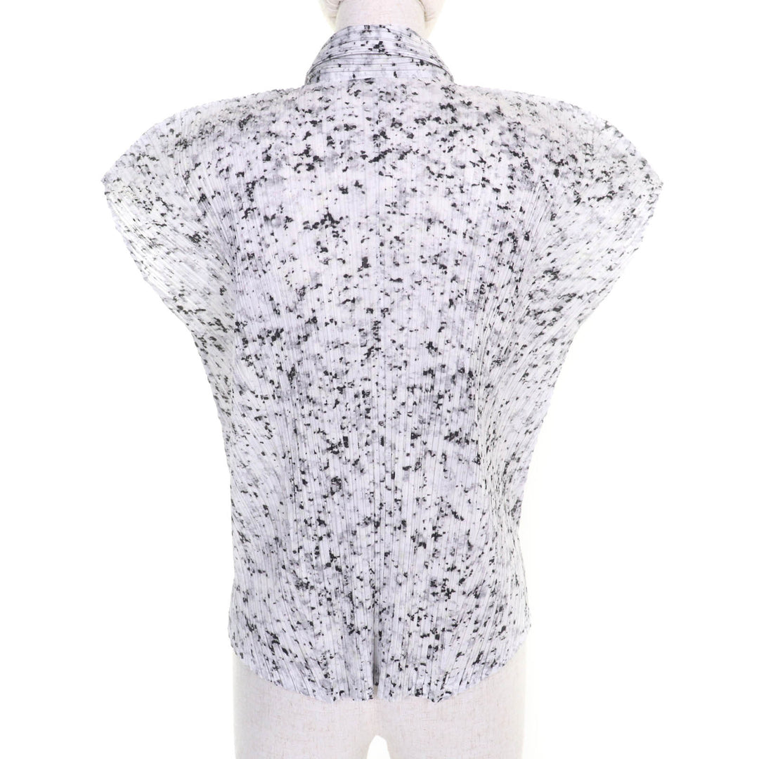 Excellent PLEATS PLEASE blouse White black polyester Women 3 PP71-JJ203