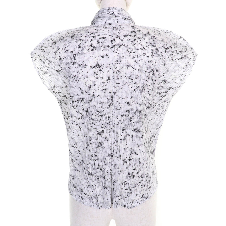 Excellent PLEATS PLEASE blouse White black polyester Women 3 PP71-JJ203