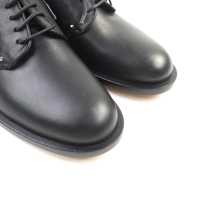 新品 Valentino Garavani レザーシューズ ロックスタッズ レースアップ ブラックレザー レディース 37