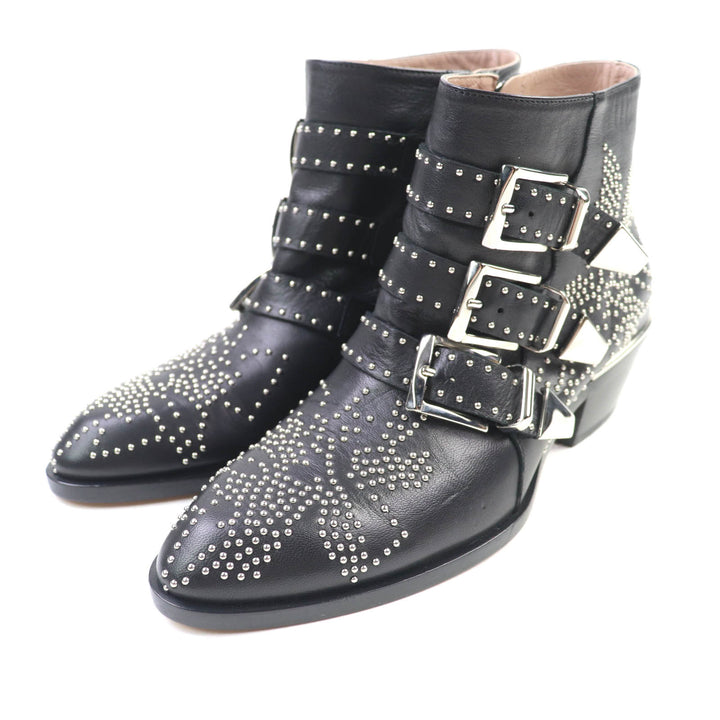 クロエ アンクルブーツ SUSANNA ブラックレザー レディース 35 新品