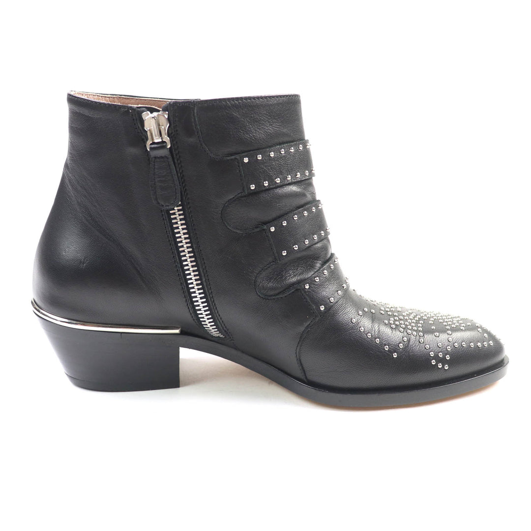 クロエ アンクルブーツ SUSANNA ブラックレザー レディース 35 新品