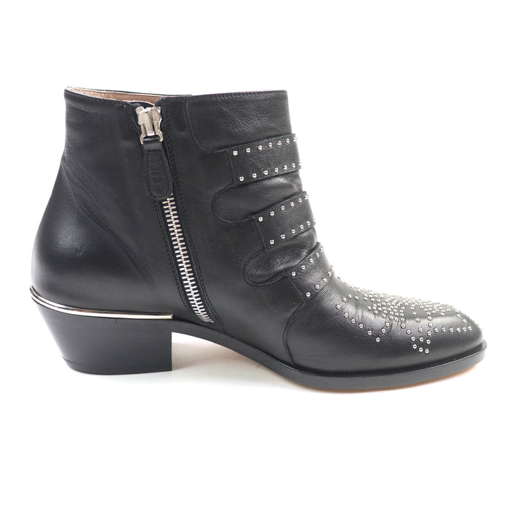 クロエ アンクルブーツ SUSANNA ブラックレザー レディース 35 新品