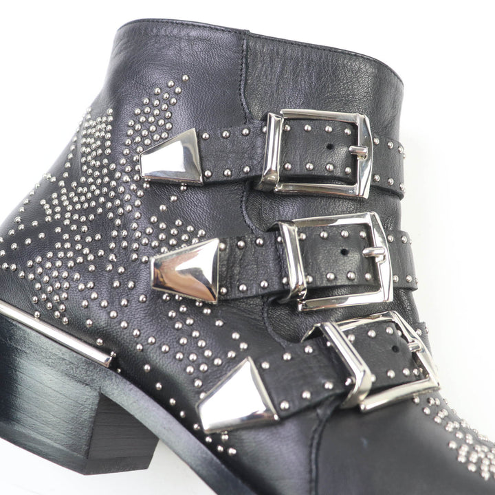 クロエ アンクルブーツ SUSANNA ブラックレザー レディース 35 新品