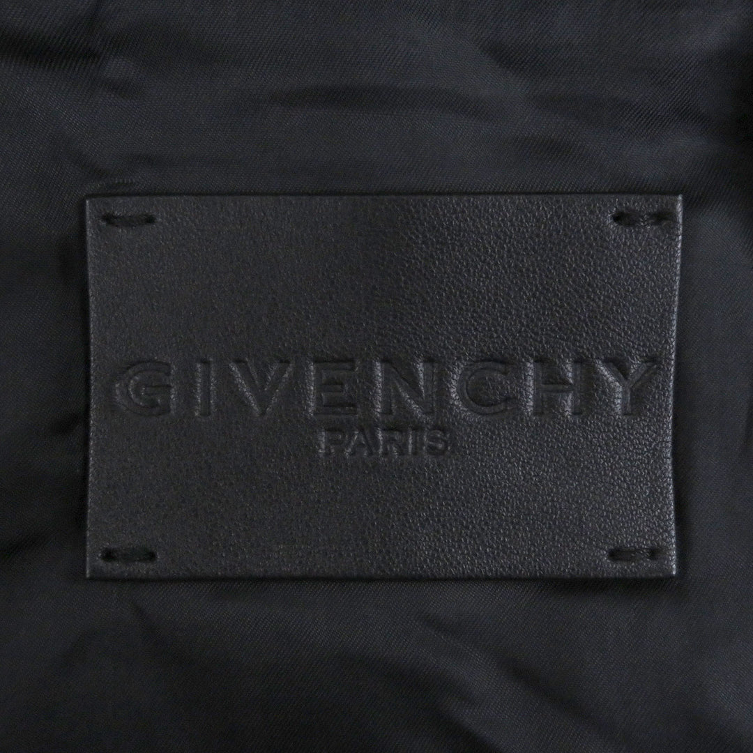 非常に良い GIVENCHY ブルゾン ロゴプリント パーカー ブラック ラムレザー 48 BM00K360DH