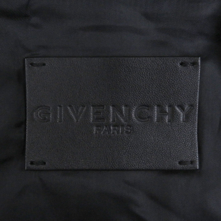 非常に良い GIVENCHY ブルゾン ロゴプリント パーカー ブラック ラムレザー 48 BM00K360DH