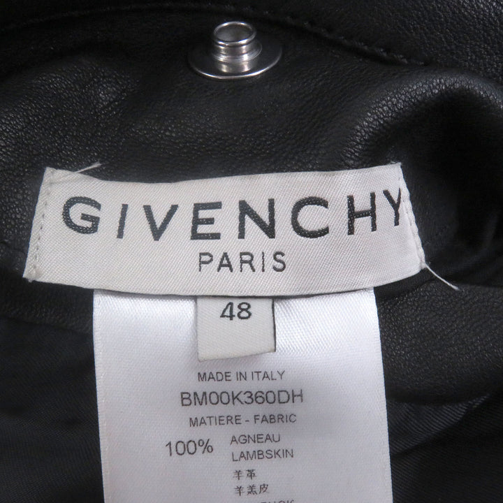 非常に良い GIVENCHY ブルゾン ロゴプリント パーカー ブラック ラムレザー 48 BM00K360DH