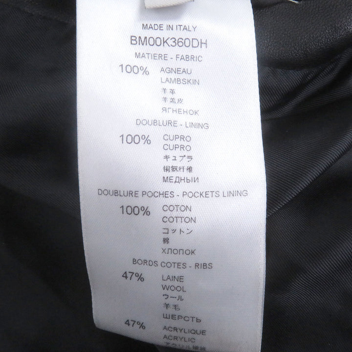 非常に良い GIVENCHY ブルゾン ロゴプリント パーカー ブラック ラムレザー 48 BM00K360DH