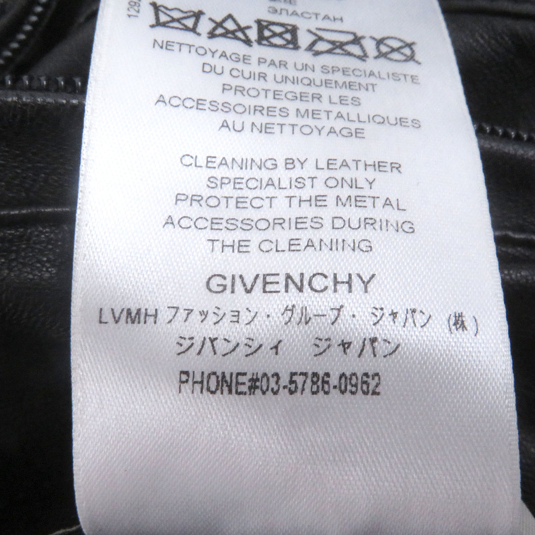 非常に良い GIVENCHY ブルゾン ロゴプリント パーカー ブラック ラムレザー 48 BM00K360DH