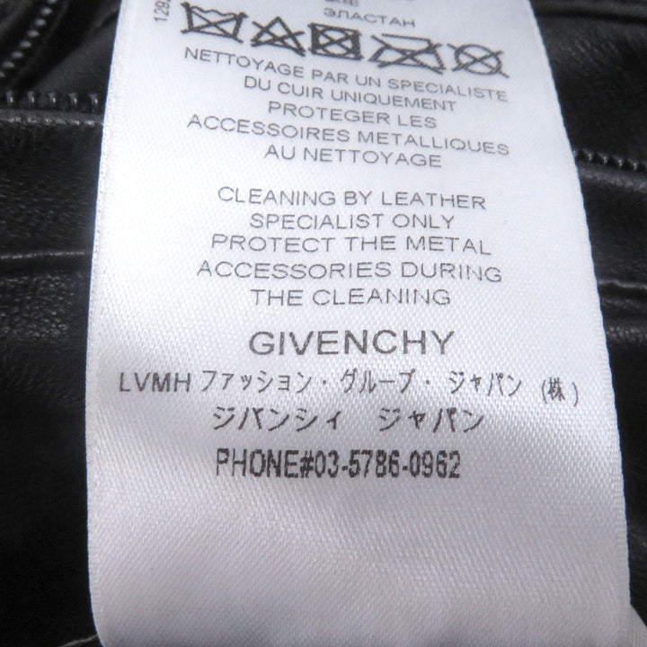 非常に良い GIVENCHY ブルゾン ロゴプリント パーカー ブラック ラムレザー 48 BM00K360DH