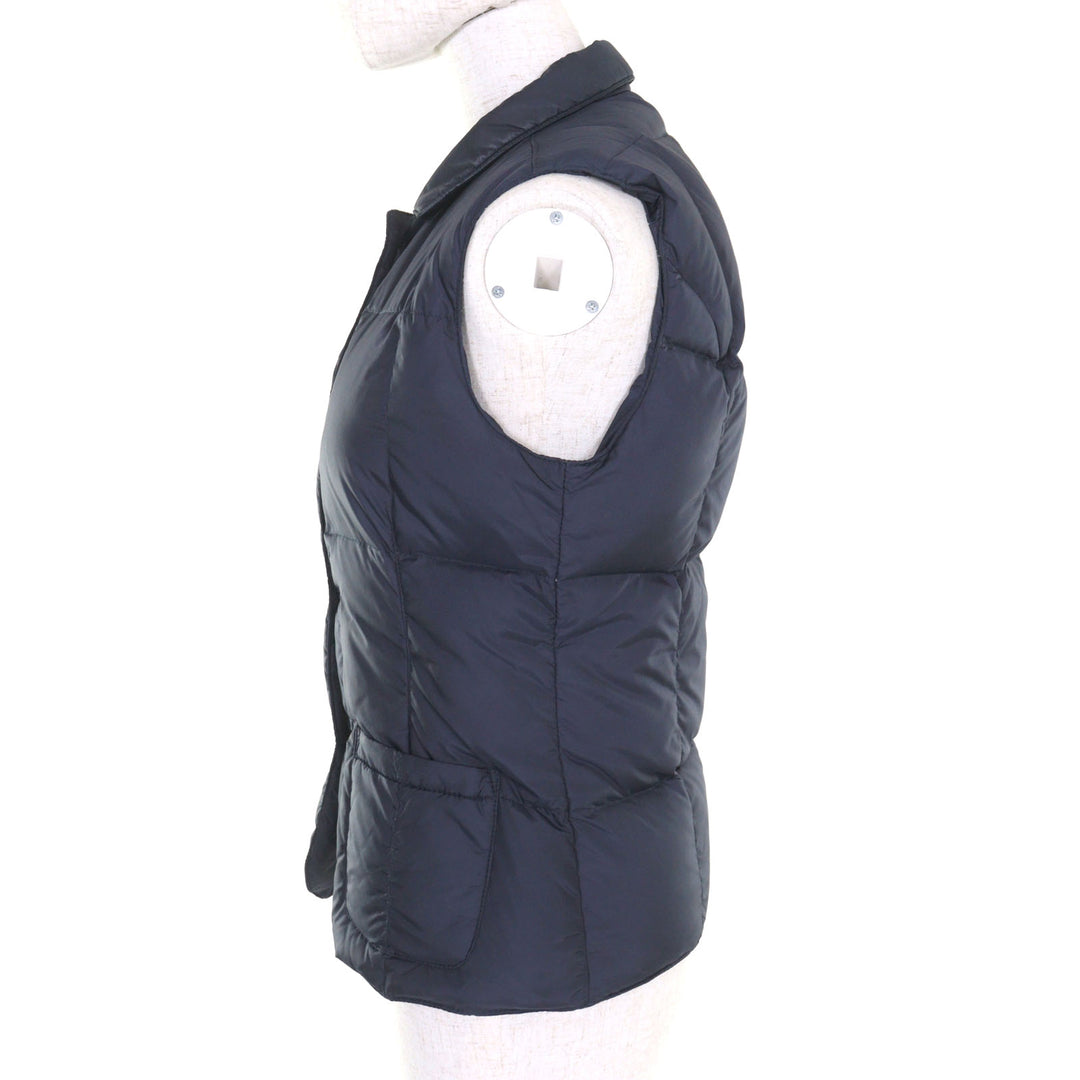 Very Good eleventy Down vest Logo button Navy Nylon Women S