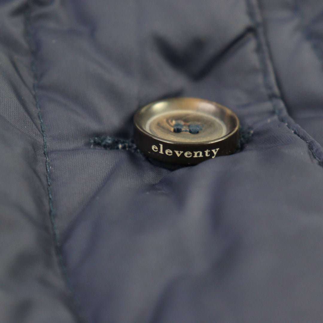 eleventy ダウンベスト ロゴボタンキルティング ネイビー ナイロン レディース S