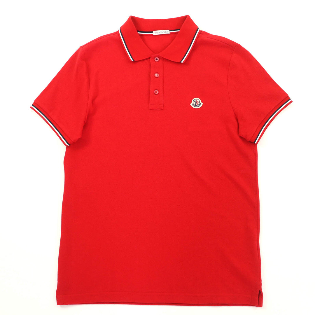 新品 MONCLER 半袖ポロシャツ MAGLIA POLO MANICA レッド コットン メンズ S