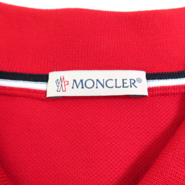 新品 MONCLER 半袖ポロシャツ MAGLIA POLO MANICA レッド コットン メンズ S